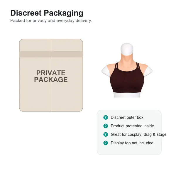 Feminine High Neck Silicone Breastplate - Lightweight Comfortable B-S Cup Chest Prosthesis, Soft Cotton/Silicone Filled Wearable Accessory Great for Drag & Stage, Cosplay Party Supplies