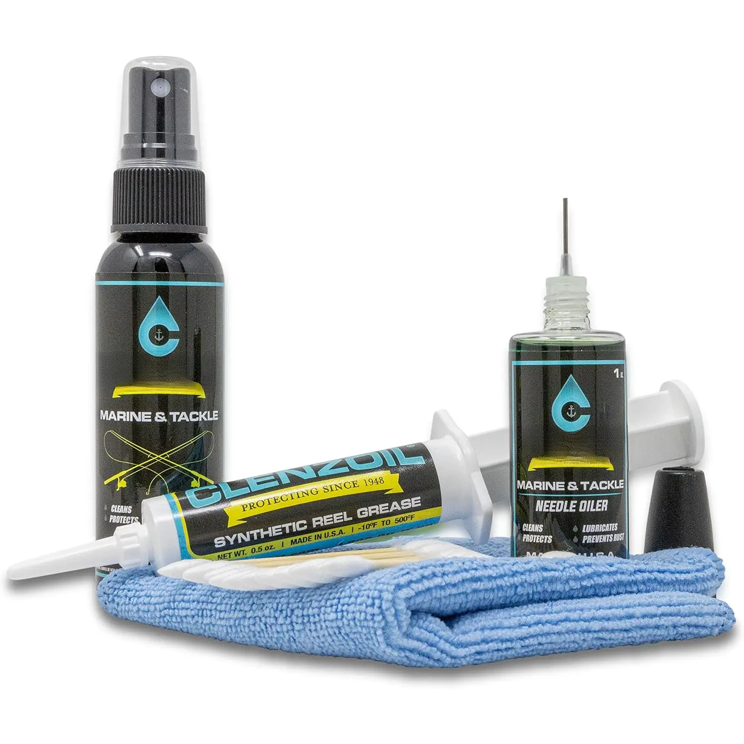 Marine & Tackle Reel Care Kit - with Fishing Reel Oil & Grease - All-in-One Cleaning Kit - for Freshwater & Saltwater Reels - Fish Reel Maintenance Kit