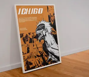 Ichigo Kurosaki Poster – Bleach Anime Wall Art | Hollow Form Manga Design | Unframed