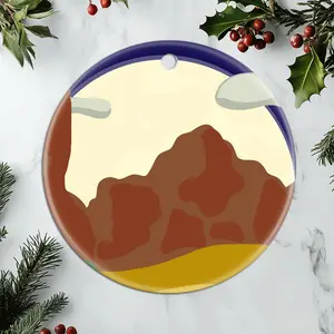 Christmas Ornaments Super Mario 64 Desert Theme Simple Desert Scene Holiday Tree Family X-Mas Birthday Circle Gift For Friends