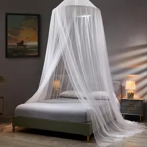 Mosquito Net Bed Canopy for Girls,King Canopy Bed Curtains Queen Size from Ceiling,Dome Mosquito Netting Bed Tent Twin Girls Canopy Bed Decor for Baby Crib,Kid Bed and Adult Beds (White Dome)