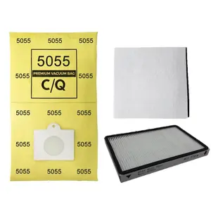 12 Kenmore Type C / Q Allergen Filtration Canister Vacuum Bags, (1) Kenmore CF1 81002 Motor Chamber Filter, 1 Kenmore EF1 86889 HEPA Exhaust Filter, Fits Progressive, Intuition, Canisters