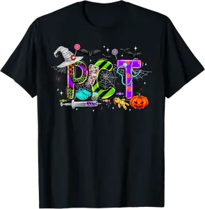 Retro PCT Patient Care Technician Halloween Spooky Season T-Shirt - Ajitasirba Shop 37B0DJRM6VX2
