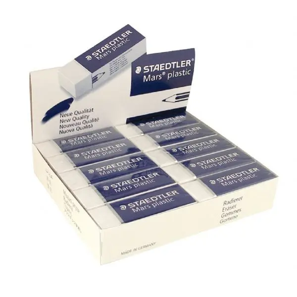 Alvin 52650 Plastic Eraser Wht 20-bx