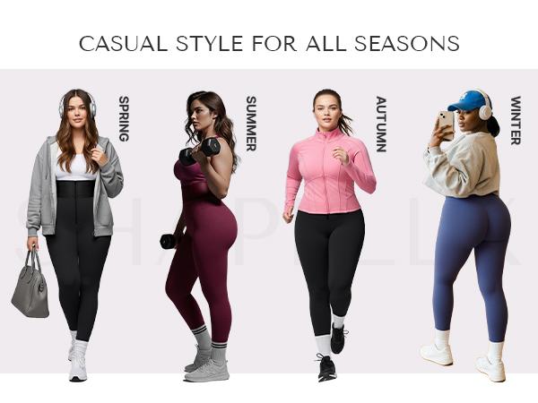 Shapellx AirSlim ElasticFuse Waistband Shaping Effortless Classic Leggings High Waist Comfy Supportive Bottoms for Women Black Womenswear