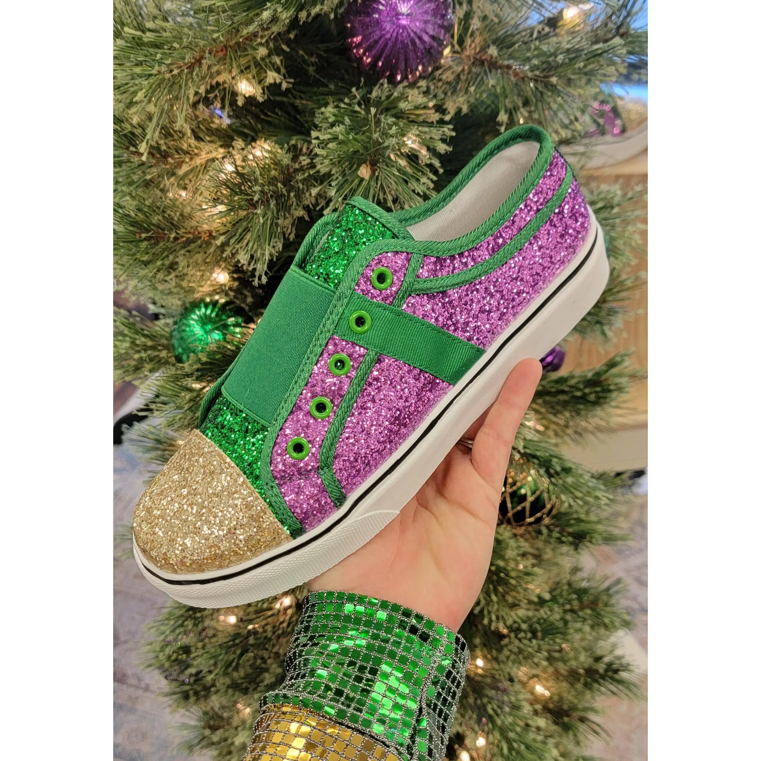 Mardi Gras Glitter Shoes