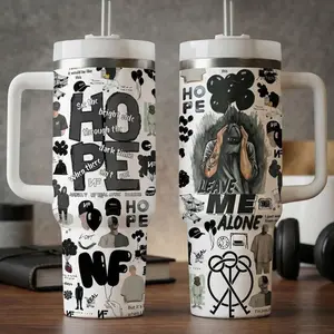 NF Real Music Tumbler Cup, NF H.O.P.E Leave Me Alone Cup, NF Album Merch, 40 oz 20 oz Tumbler With Handle, Gift For Fans, For Men & Women