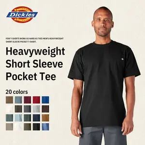 Dickies Men's Heavyweight Short Sleeve Pocket Tee, 100% Cotton Relaxed Fit, Functional Chest Pocket, Classic Workwear Casual Style Fabric Top