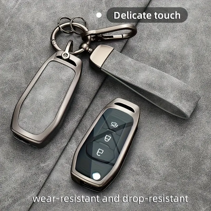 for Ford Key Fob Cover for 2015, 2016, 2017, 2018, and 2019 F150 F250, Focus 3, Escort, Kuga, Everest, Fiesta, Mustang Edge MKV, Fusion 2016, and Ranger Models. Car Key Fob Cover with Keychain Car Key Accessories Key Fob Protector Car Accessory