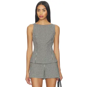 Elodie the Label Birdie Top in Black Gingham