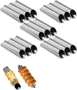 Stainless Steel Cannoli Tubes 5 inch Large  Forms Non-stick cream horn Danish Pastry Molds Croissant Shell Cream Roll Pack of 15