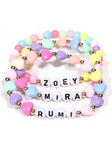 3 pcs set Demon Hunters Merch Rumi Zoey Mira Inspired Bracelets 3 Pcs Stackable Stretch Friendship Beaded Bracelets For Unique Merchandise Jewelry Gifts For Fans Women Men
