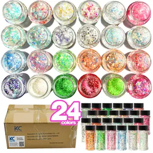 Glow in The Dark Glitter 24-Colors Holographic Chunky Face Glitter for Kids Women Body Glitter for Face Nail Hair Lip Makeup Craft Powder for Resin Arts Crafts Tumbler Slime Festivals Raves Anime Cosplay Concerts Festival