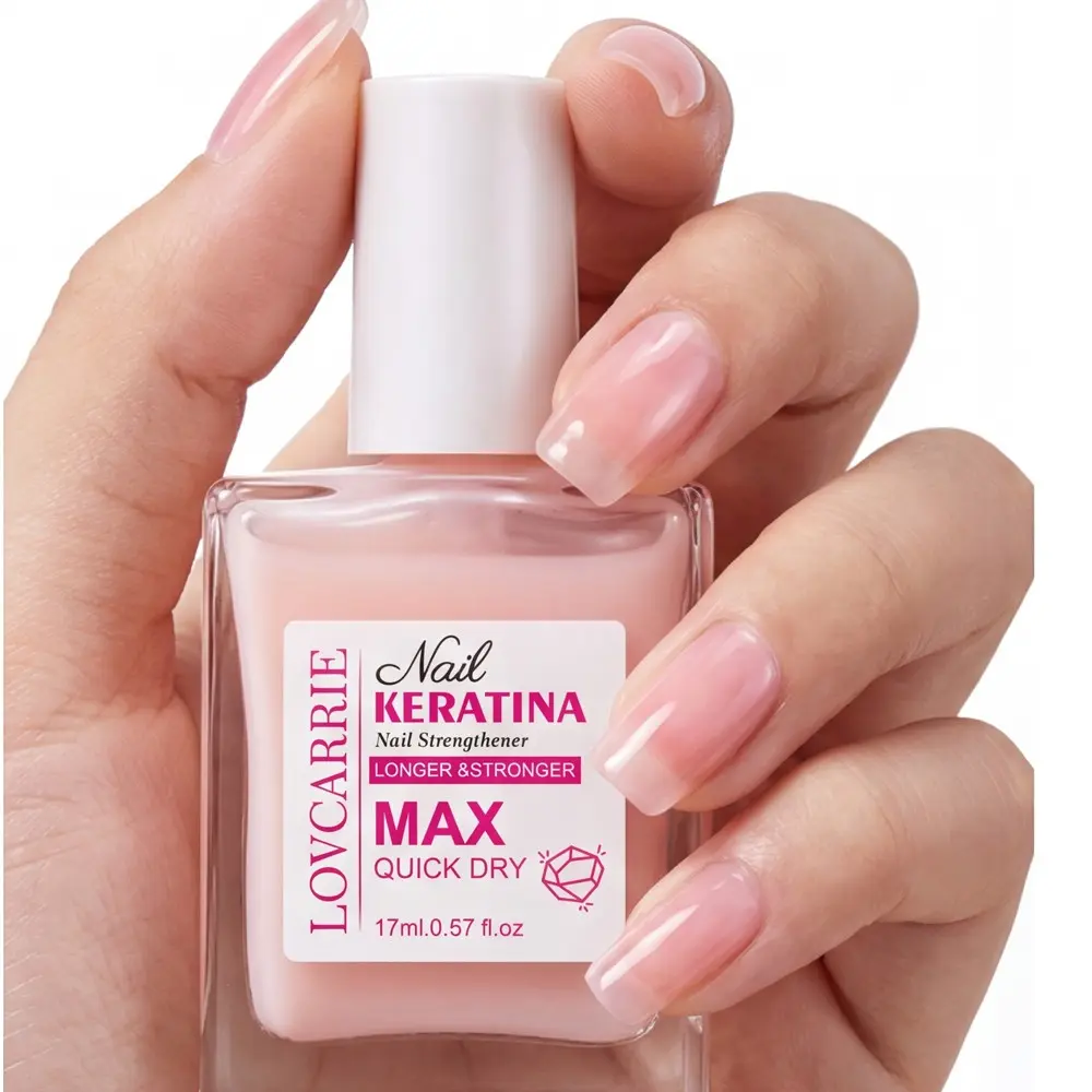 LOVCARRIE New Arrival 17ml Nourishing, Quick Dry Natural Nude Pink Nail Hardener, Nail Products, Nourish and Protect the Peeling, Brittle, Weak Nails, Gloss Nail Strengthener, High Shine Protection Layer, Alcohol Free, Nail Care Liquid