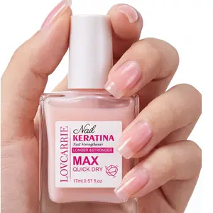LOVCARRIE New Arrival 17ml Nourishing, Quick Dry Natural Nude Pink Nail Hardener, Nourish and Protect the Peeling, Brittle, Weak Nails, Gloss Nail Strengthener, Glossy High Shine Protection Layer, Alcohol Free, Nail Care Solution Oil