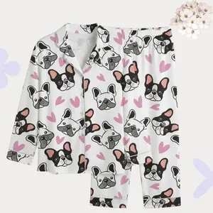 French Bulldog Heart Pajamas – Valentine’s Day Dog Lover Sleepwear