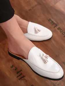 Men's Fashionable Tassel Decorated Slip on Mules, Casual Comfortable Breathable Loafers for Summer, Lightweight Breathable Shoes for Daily Wear, Boy, Footwear