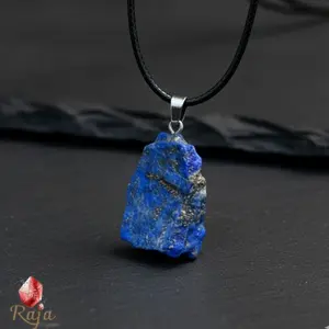 Raw Natural Lapis Lazuli Pendant • Third Eye Chakra Stone Necklaces • Handmade Healing Crystal Jewelry