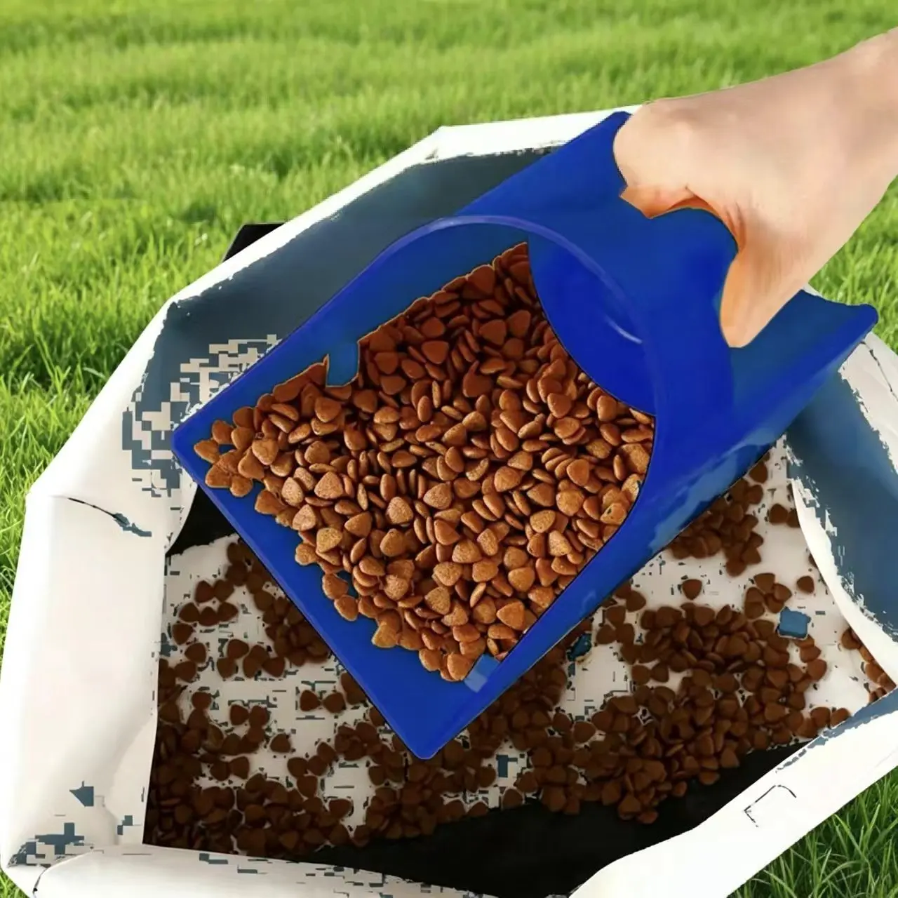 Durable Plastic Feed Spoon, Large Practical Grain Scoop with Side Handle, Ideal for Horses, Chickens, Livestock, Farmers, Ranchers