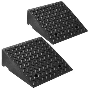 Driveway Curb Ramp, 7000 lbs Load Capacity, 7 Inches Rise Height Heavy Duty Curbside Bridge Ramp with Drainage Tank for Wheelchairs, Strollers, Motorcycles, Cars, Lawn Mowers Trailers, 2 Pack