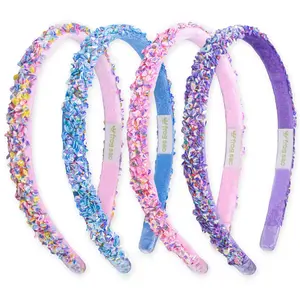 Thin Sequin Headbands - 4 Pack