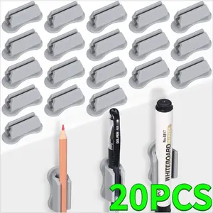 20PCS 1.81x 0.7in Silicone Pen Holder - Hanging Mount Pencil Clip for Whiteboards, Fridges, Cars - Creative Office Accessory for Markers, Ballpoint Pens, Pencils - Lightweight, Easy Installation - Home Improvement.