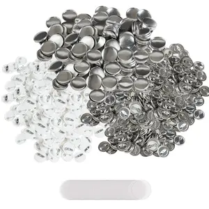 500 Sets 1 inch 25mm Back Button Parts, Round Button Badge Parts, Set Includes Metal Top, Plastic/Metal Button, Clear Film, and Blank Paper For Gifts Presents, Machine NOT Included
