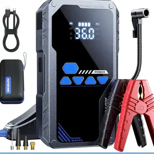 AUTOONE 8000A Jump Starter with Air Compressor (All Gas/10L Diesel), 150PSI Car Jumper Starter Portable, Jump Box Tire Inflator with LED Flashlight, LCD Display, Storage Case