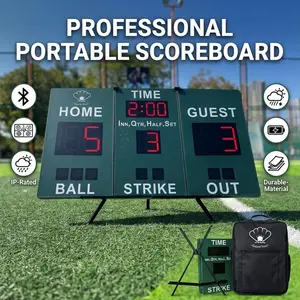 Mobile Score Portable Scoreboard Kit LED Digital Scorer Bluetooth APP Control for Basketball Football Tennis Badminton Table Tennis All-Weather Design Compact Durable Lightweight
