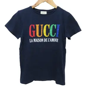Pre-owned GUCCI Cotton Small Leather Goods Logo Print T Shirt