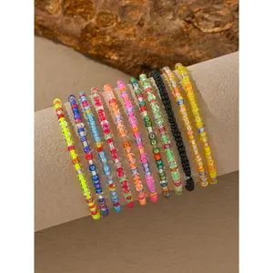 Summer Dopamine Colorful Beaded Bracelet, Women's Vacation Style Niche Design Jewelry