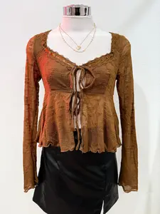 Rosewood Front Tie Blouse