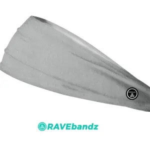 RAVEbandz The Pro - Wide Stretch Headband (Solid Light Grey)