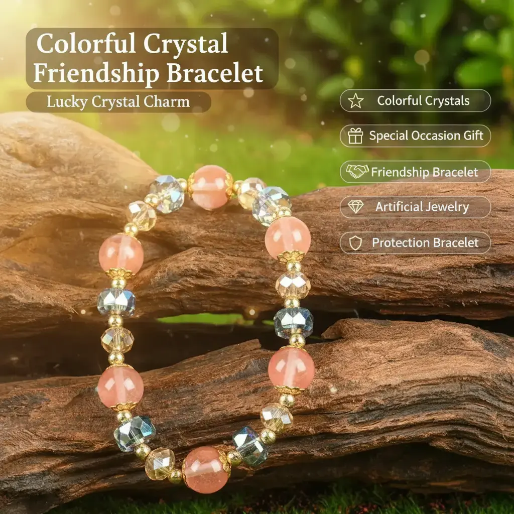 Colorful Crystal Lucky Bracelet For ,Special Occasions Gifts For Girlfriends heavy bracelet blue friendship bracelet blue bracelet jewelry protection bracelet gift fashion artificial bracelet of the day Colorblock Beaded Crystal Bracelet summerwins