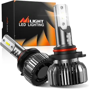 9005-H11 Bulbs 66000LM Super Bright, 6500K Cool White 9005 Light Bulbs, 60000+ Hours HB3 Powersport Bulbs with Built-in Fan, Easy Plug-N-Play, IP68 Waterproof Dustproof, Driving Fog Spot Light, Pack of 4