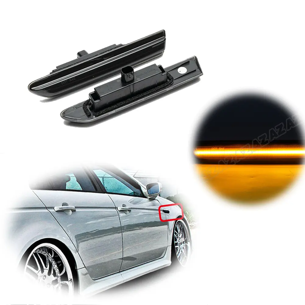 2pcs Smoke Front Amber LED Side Marker lamps Light Turn Signal Lamp For 2004 2005 2006 2007 2008 Acura TL,Replace OEM 33850SEPA01, 33850 SEP A01, 33800SEPA01, 33800 SEP A01