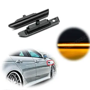 2pcs Smoke Front Amber LED Side Marker lamps Light Turn Signal Lamp For 2004 2005 2006 2007 2008 Acura TL,Replace OEM 33850SEPA01, 33850 SEP A01, 33800SEPA01, 33800 SEP A01