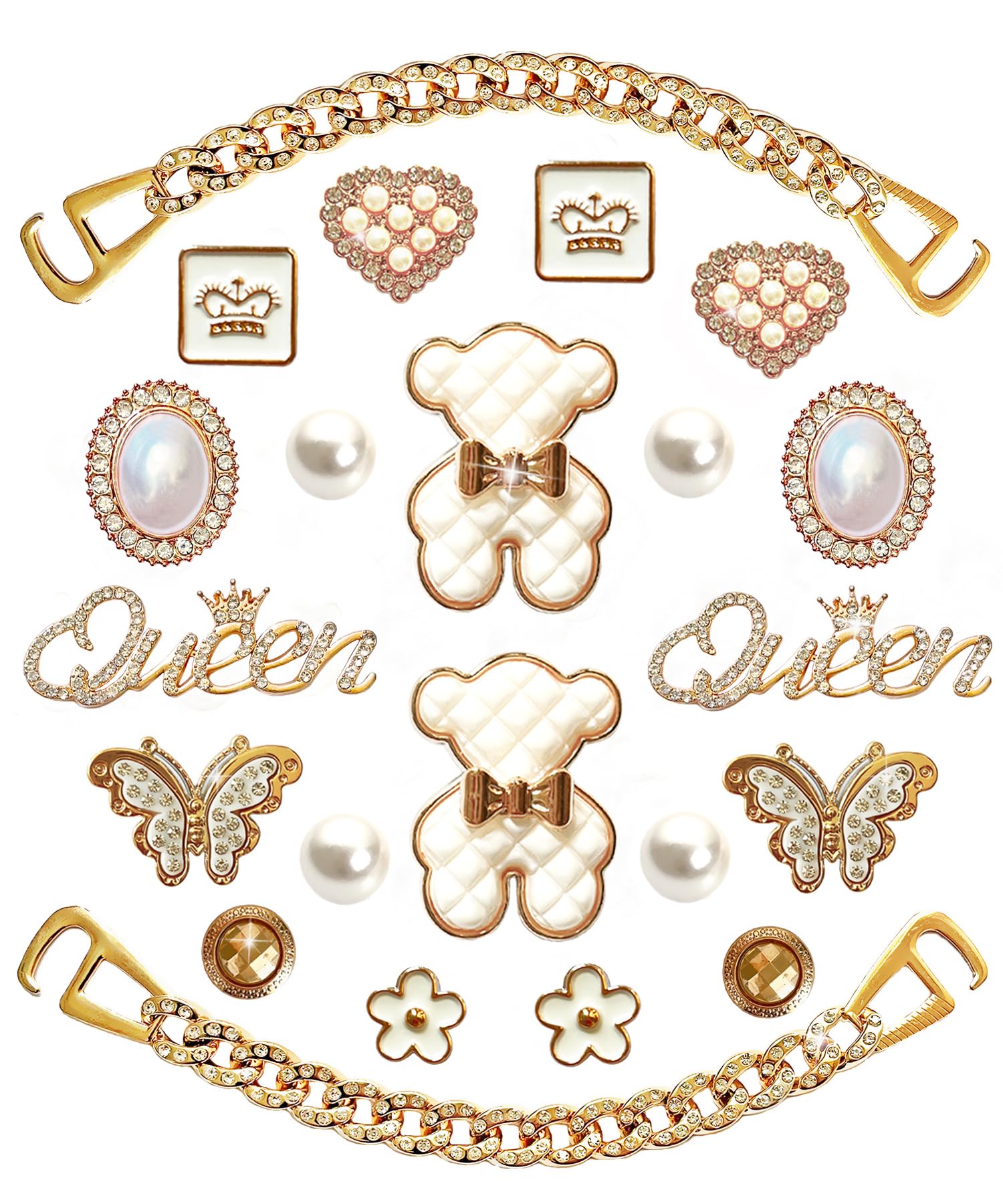 Bling Shoe Charms for Women,Girly Golden Chains for Clog Sandals,Rhinestones Bling Chain Charms Cute Designer DIY Shoe Accessories Decoration Jewels Party Favors Bling Shoe Charms for Women,Girly Golden Chains for Clog Sandals,Rhinestones Bling Chain Charms Cute Designer DIY Shoe Accessories Decoration Jewels Party Favors