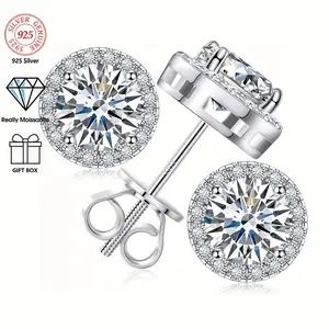 【#M213】(Hermione)925 Sterling Silver Synthetic Moissanite earrings