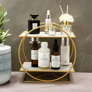 Acrylic Makeup Organizer Stand, Desktop Cosmetic Storage Rack, Vanity Brush Holder, Skincare Perfume Display Shelf, Cosmetics Organizer Storage