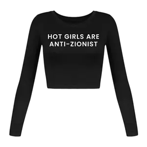 Hot Girls Are Anti-Zionist Long Sleeve Crop Top