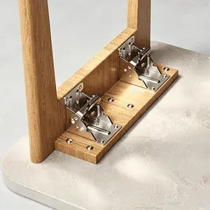 Space Saver 90° Foldable Heavy Duty Self Locking Furniture Leg Bracket Hinge For Furnitures Spring Folding Shelf Brackets Hinge Lock Hardware For Home Improvement