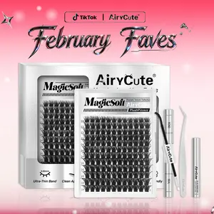 MagicSoft Volume Lashes | AiryCute DIY False Eyelashes for Bold Dramatic Look Unstoppable Bestseller You've Been Waiting For | Lashes with Ultra-Dense, Waterproof, Long-Lasting Lashes | Magic | Beginner-Friendly DIY Lashes for a Flawless