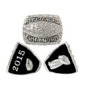 2015 fantasy football, championship ring, fashion  metal  large ring jewelry gift box