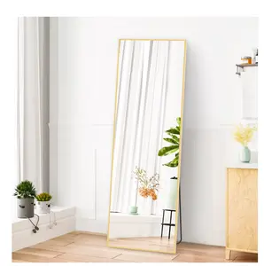 CONCETTA 59"x16" Rectangle Full Length Mirror, Full Body Standing Mirror Floor Mirrors, Gold