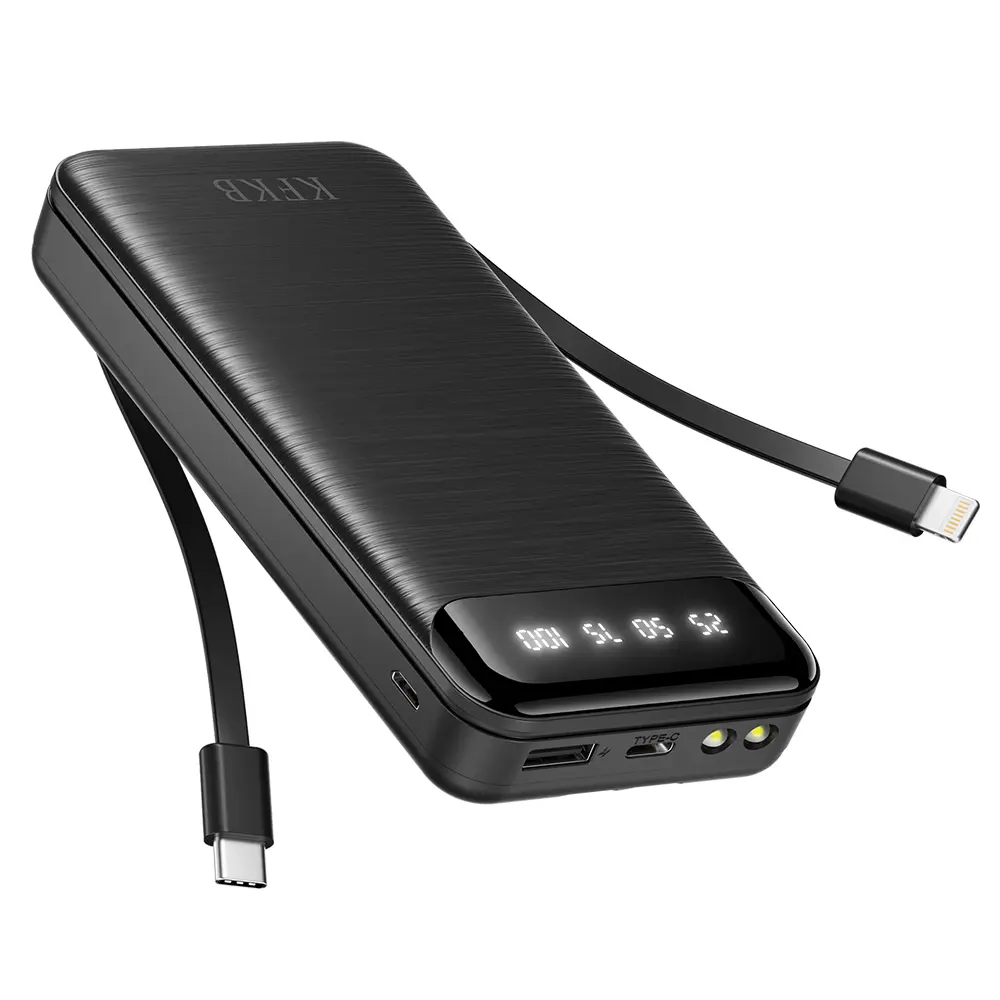 30000mAh Portable Charger with Built in Cables,Travel Power Bank Fast Charging, USB C Cell Phone Battery Pack for iPhone 17/ 16/15/14/13/12/11 Series, iPad, Samsung, Android, Tablet