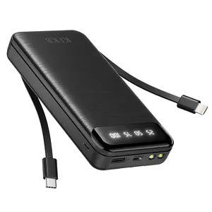 20000mAh Portable Charger with Built in Cables,Travel Power Bank Fast Charging, USB C Cell Phone Battery Pack for iPhone 17/ 16/15/14/13/12/11 Series, iPad, Samsung, Android, Tablet