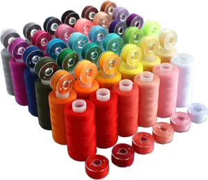 Sewing Thread Assortment 72 PCS 36 Color Thread Sewing Machine with 36 Same Color Bobbins Polyester Thread 400 Yards Spool