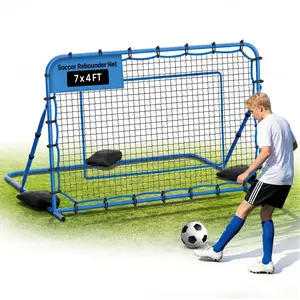 【FathersDayGift】VEVOR Soccer Rebounder Net, Quick-Switch Angle Soccer Goal Rebounder for Control, Passing Practice, Heavy-Duty Iron Frame & PE Net, Easy Setup Ball Training Aids & Equipment for Teens&Adults,7 x 4 ft
