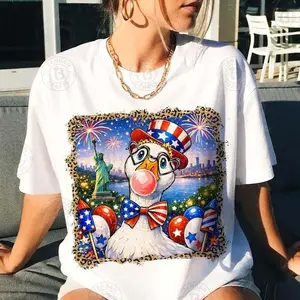Goose Chill the Fourth Out , Funny Patriotic Goose , Goose 4th of July Humor , Retro USA Vibes Independence Day Goose Summer